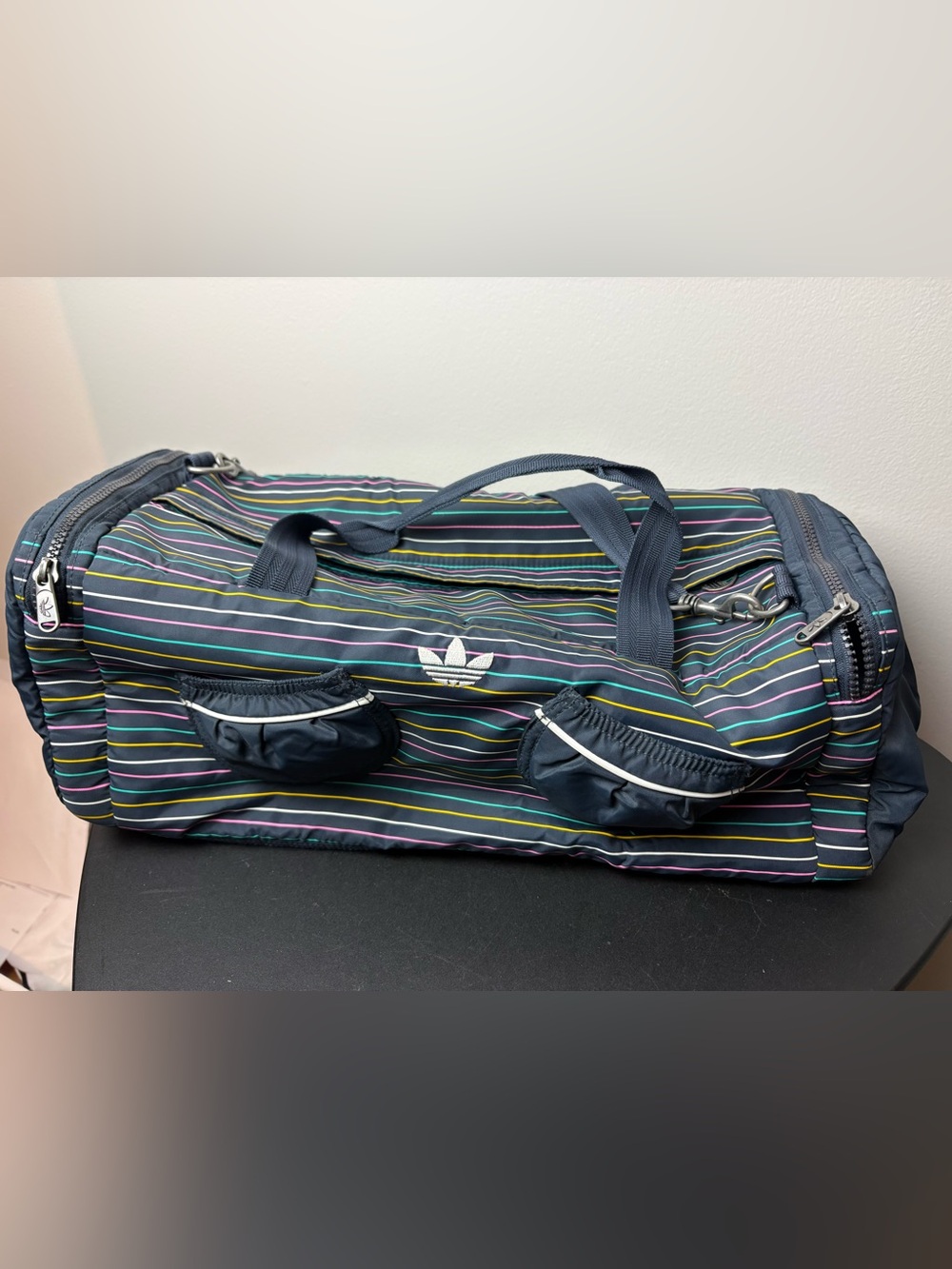 Adidas Navy Stripe Duffle Bag